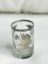 Vintage Sterling Silver Overlay Peruvian Bird Leaves Shot Glass Barware MCM picture