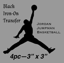4pc Lot Iron On Black 🖤 HTV Jordan Jumpman Easy To Apply DIY 4-3x3” picture