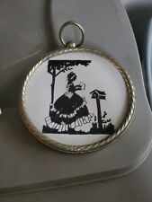 Vintage Porcelain Silhouette Picture In Frame  picture