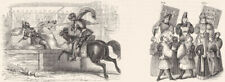 JOUSTING. Bertrand Guesclin; Herald reads Despatch 1845 old antique print picture