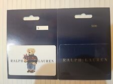 TWO RALPH LAUREN POLO GIFT CARDS--BEAR WITH PRESENTS AND BLUE RALPH LAUREN  picture