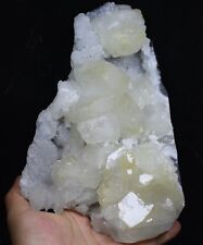 5.21lb Natural Beauty Calcite Cluster Crystal Based on Fluorite Matrix picture