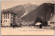 Chamonix - Avenue De La Gare Et Le Brevent France Mountains Postcard picture