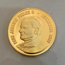 Vintage 1989 PAUS JOHANES PAULUS II Indonesia pastoral visit gold plated coin picture