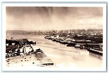 Seattle Washington WA Postcard RPPC Photo Waterfront & Business District c1940's picture