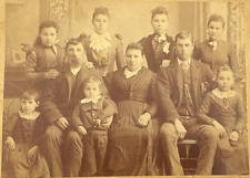 ANTIQUE CABINET PHOTO NICE LARGE FAMILY PARENTS CHILDREN GRAND KIDS CHEROKEE IA picture