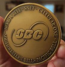 1998 SBC COMMUNICATIONS PACIFIC BELL NEVADA BELL MERGER PAPERWEIGHT MEDALLION picture