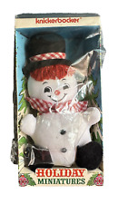 Vtg 1973 Knickerbocker Holiday Miniature Snowman Plush Fabric Doll Original Box picture