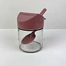 Vintage Gemco Pink Mauve Color Sugar Bowl Dispenser and Original Spoon MCM picture