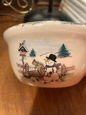 Vintage Pottery Nuts Bowl~Snowman~Marshal Pottery~Texas~Christmas picture