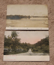 Waverly  IA Iowa RPPC Cedar River Dam 1908 Real Photo Postcard & Lovers Lane picture