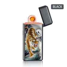 Electric USB Rechargeable Flameless Lighter Colorful Tiger Black Color BB-025 picture