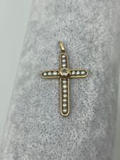Antique 18k gold and pearls Cross picture