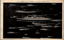 MAY 1936 QUEEN MARY'S MAIDEN VOYAGE TO NEW YORK CUNARD LINES POSTCARD 29-92 picture