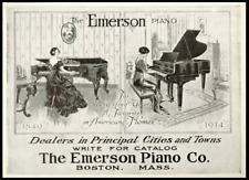 Antique 1914 EMERSON PIANO Print Ad American Favorite for 65 Years 1849 – 1914 picture