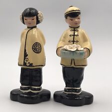 Vintage 1940's S-Quire Ceramics Asian Couple Yellow Gown CA Pottery MCM by Zaida picture