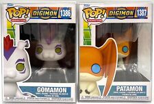 Funko Pop Digimon Patamon #1387 & Gomamon #1386  Set of 2 w/Protectors picture