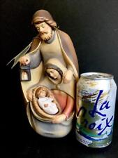 New PEMA ITALY WOOD  9” HOLY NIGHT FAMILY BLOCK NATIVITY HANDCARVING Retail $235 picture