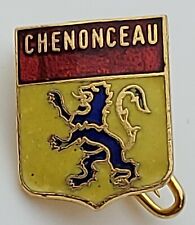 CHENONCEAU - France coat of arms, old vintage metal pin badge lapel  picture