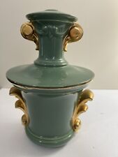 Vintage MCM Ceramic Green & Gold Classic LAMP BASE 1940s 1950s Hollywood Regency picture
