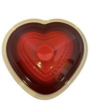 Le Creuset 2-1/2 Qt Red Heart Shaped Stoneware Baker Casserole Dutch Oven w/Lid picture