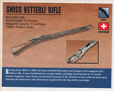 SWISS VETTERLI RIFLE Bolt-Action Switzerland Gun Classic Firearms PHOTO CARD picture