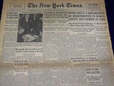 1947 SEPTEMBER 4 NEW YORK TIMES - BEVIN ASKS U. S. GOLD RESERVE - NT 3312 picture