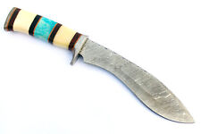 6 PCS Lot Custom Hand Made Damascus Blade Steel Kukri Hunting Knife Wood Handle picture