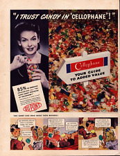 1941 Dupont Cellophane Vintage Print Ad I Trust Candy In Cellophane Kids Mom picture