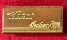 Vintage Indian Motorcycles Golden Arrow Goggles Box Ultra Rare EMPTY Collectible picture