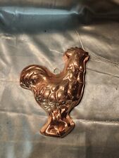 Vintage Copper Jello Cake Mold Kitchen Wall Hanging Rooster Chicken Tin picture