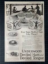 Rare Antique Vintage 1918 Underwood Deviled Ham Print Ad picture