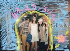 FOUND COLOR  PHOTO K_9556 THREE CUTE GIRLS PHOTO PAINT EMBELLISHED picture
