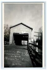 c1940's Covered Bridge Mississippi River Hamilton IL RPPC Photo Vintage Postcard picture