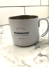 Starbucks Gatherings 12oz White Metal Stainless Steel Camping Wire Cup picture