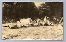 1919 RPPC AVRO BE2C OR E BIPLANE CRASH PILOT KILLED AIRPLANE A1876 Postcard PS picture