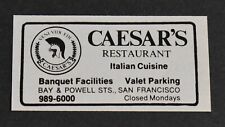1979 Print Ad San Francisco Caesar's Restaurant Italian Cuisine Valet Parking picture