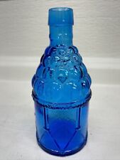 Vtg Reproduction WHEATON McGivers Bitters Drum Bottle Glass Blue 7 3/4” picture