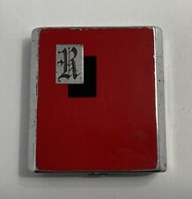 Vintage Art Deco Bourjois Compact Red Black Silver Powder Rectangle picture