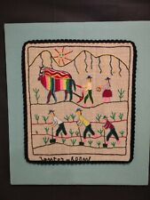 Children Of Chijnaya Vintage wool embroidery on wood frame Life Peruvian Andes picture