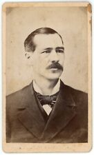 CIRCA 1880'S CDV  Handsome Man Mustache Suite Bow Tie Eureka Gallery Butler IN picture