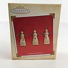 Hallmark Keepsake Christmas Tree Ornament Angels Of Virtue 3 Piece Set Vintage picture