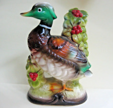 Vintage Glazed Ceramic MALLARD DUCK Bird Figurine JAPAN Hand Painted 6.25” picture