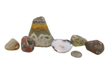 Lot/6- Beautiful Genuine Polished AGATE, Quartz Crystals Stones incl. Crazy Lace picture