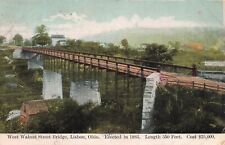 Postcard ~ Lisbon, Ohio, West Walnut St. Bridge, Erected 1883 at $25,000, 550 Ft picture
