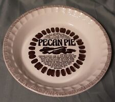 Vintage Country Harvest STONEWARE Pecan Pie Plate 11” Diameter X 1.5” Tall picture