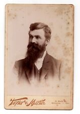 CIRCA 1890s CABINET CARD TAYLOR & MARTIN HANDSOME BEARDED MAN CHICAGO ILLINOIS picture