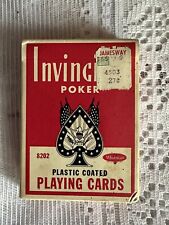 Vintage INVINCIBLE LINEN FINISH Poker Size Playing Cards Sealed Stamp picture