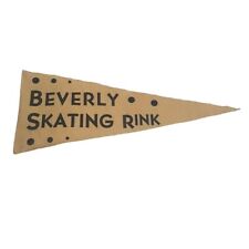 Vintage 1930-50's Roller Skating Rink Label Beverly New Jersey NJ Pennant  picture