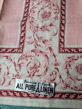Vintage Parisian Prints Linen Tea Towel NEW Paris Pink Original Sticker  picture